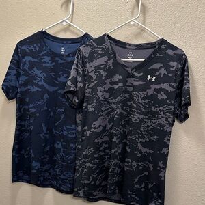 Under Armour Blue and Black Camouflage Tees set of 2